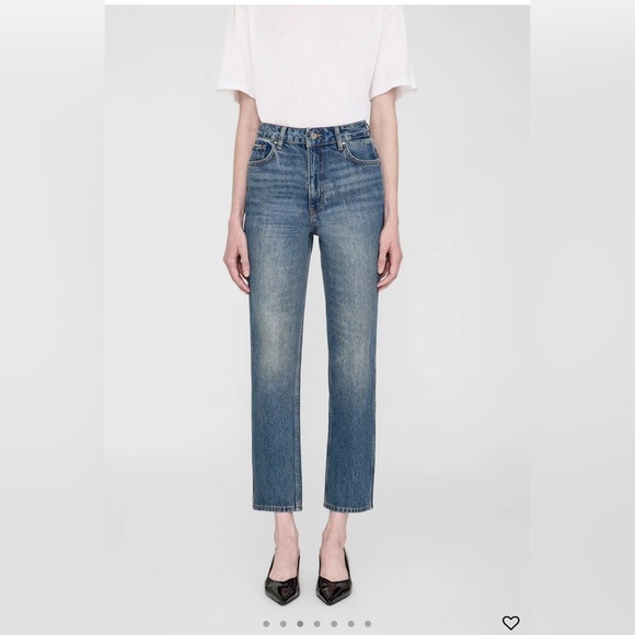 Anine Bing Blue Straight Leg Jeans size 27 - Picture 3 of 16